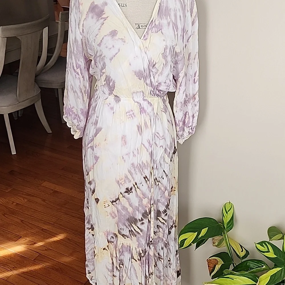 Young Fabulous &Broke Asymeteic Faux Wrap Tie Dye Dress Size Medium EUC - Picture 2 of 11